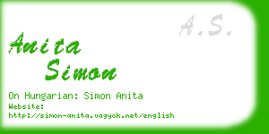 anita simon business card